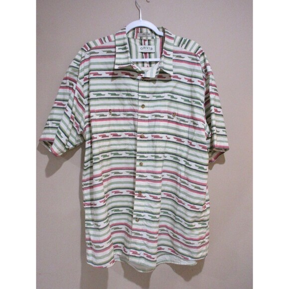Orvis Button up Shirt Striped Mens 2x - Picture 1 of 5